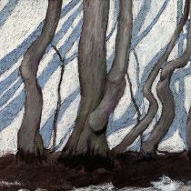 Spring thaw, oil pastel, 35 x50 cm, 2022